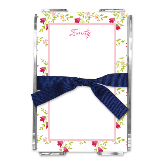 Camryn Floral Memo Sheets with Holder